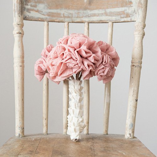 Single Stem Fabric Ruffle Flower