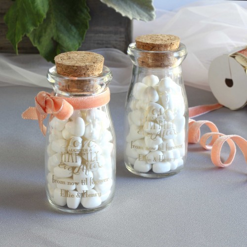 Personalized Printed Vintage Milk Jars