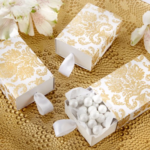 Treasures Gold Damask Favor Boxes