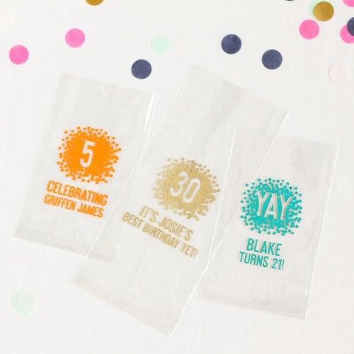 Personalized Birthday Cellophane Bags