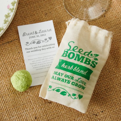 Personalized Herb Seed Bombs Favor