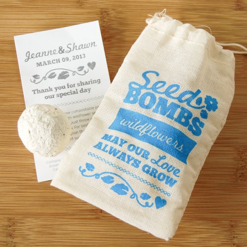 Personalized Wildflower Seed Bombs Favor