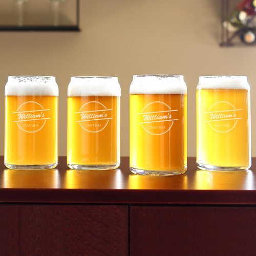 Personalized Home Brew Can Glasses