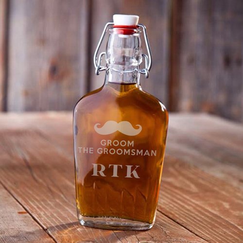 Personalized Vintage Glass Flask