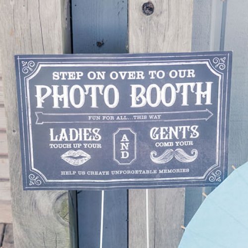 Personalized Chalkboard Print Photo Booth Sign