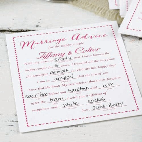 Personalized Marriage Advice Cards