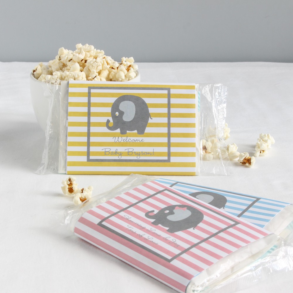 personalized popcorn bags for baby shower