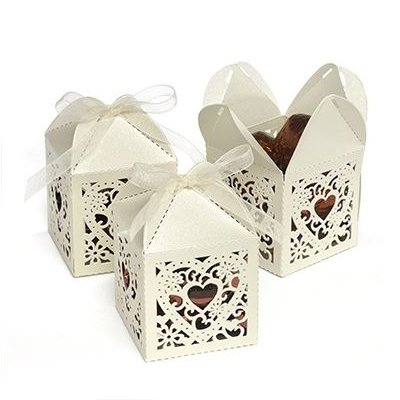 Heart Favor Boxes, Decorative Heart Boxes, Shimmery Heart Favor Boxes ...