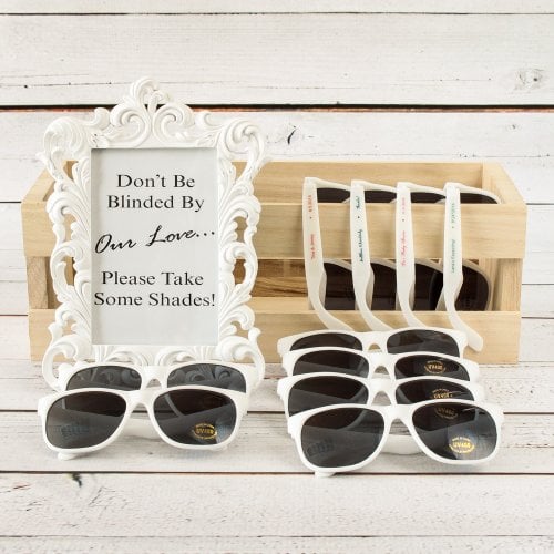 Personalized Plastic Sunglasses Wedding Favors Beau Coup