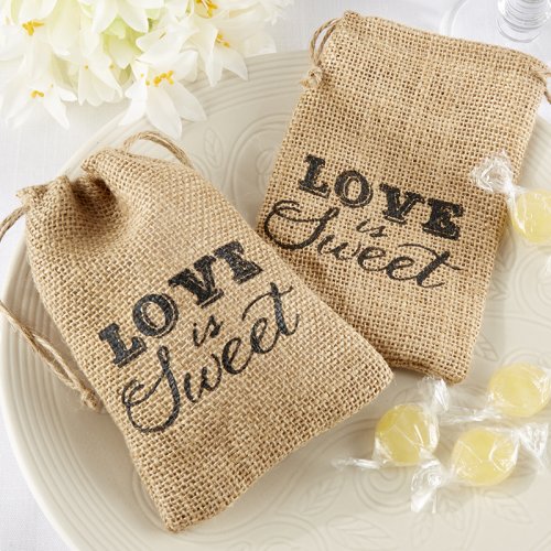 "Love is Sweet" Burlap Bags