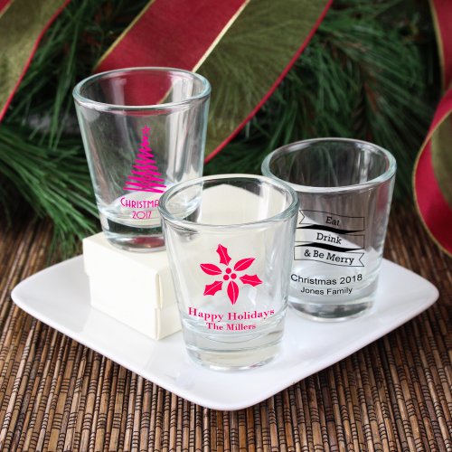 Personalized Holiday Shot Glasses