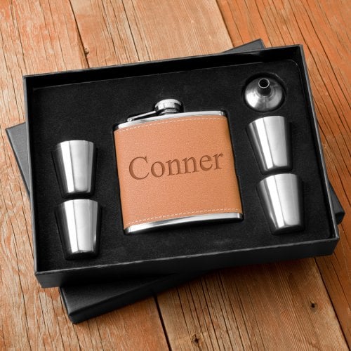 Personalized Flask and Shot Glass Set