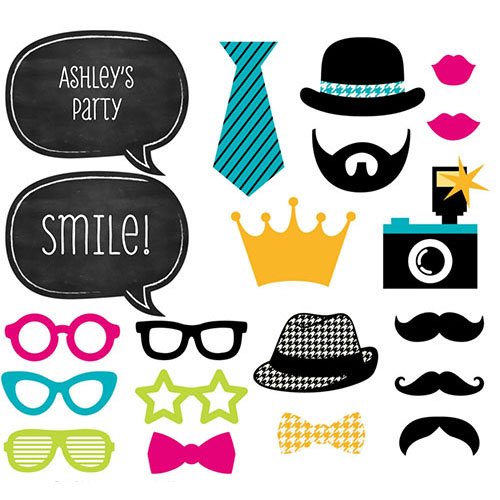 Photo Booth Props, Photo Booth Props Kit, Personalized Photo Booth ...
