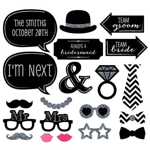 Photo Booth Props, Photo Booth Props Kit, Personalized Photo Booth
