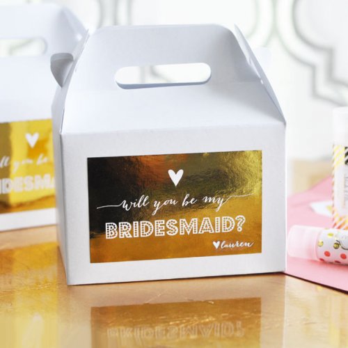 "Will You Be My Bridesmaid/Maid of Honor" Personalized Gable Boxes