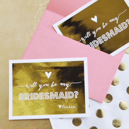"Will You Be My Bridesmaid/Maid of Honor" Personalized Cards