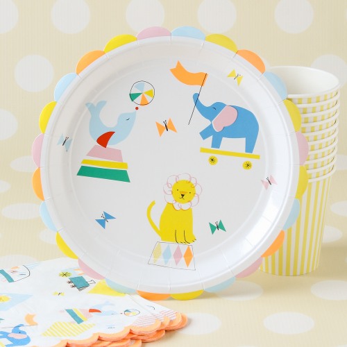 Circus Paper Party Plates, Paper Circus Party Plates, Circus Paper Plates