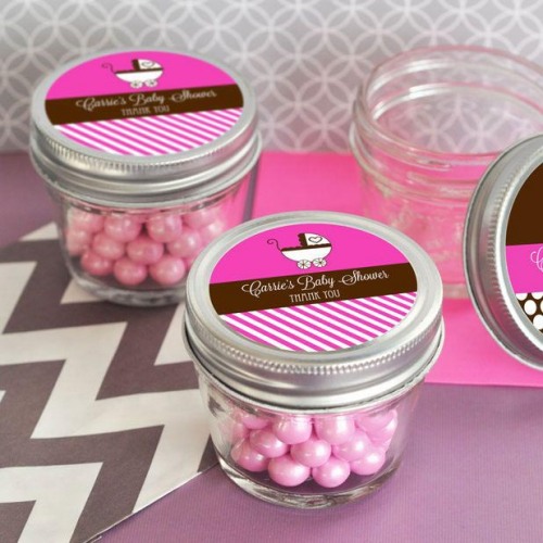 Personalized Baby Shower Mason Jars, Baby Shower Mini Mason Jars, Mini