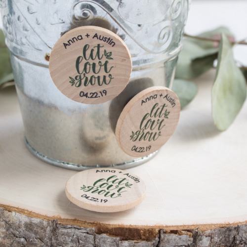 Personalized Wooden Wedding Magnets Personalized Let Love Grow Wooden Wedding Magnets