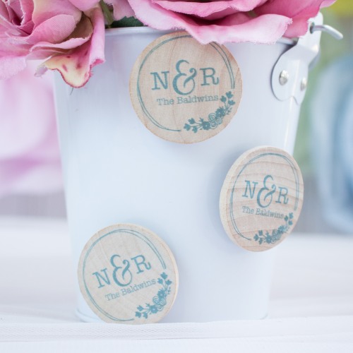 Personalized Wooden Wedding Magnets Personalized Botanical Monogram Wedding Magnets