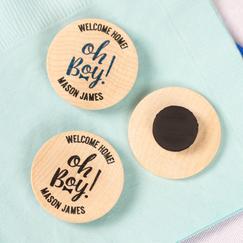 Personalized Wooden Baby Shower Magnets