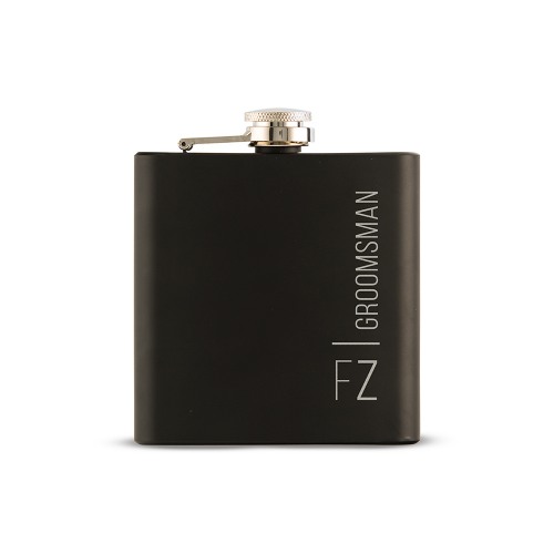 Personalized Black Coated Flask