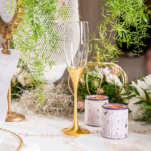 Personalized Classic Gold Toasting Flutes