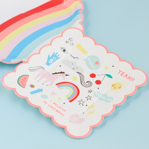 Rainbow and Unicorn 7" Party Plates