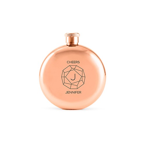 Personalized Polished Rose Gold Flask