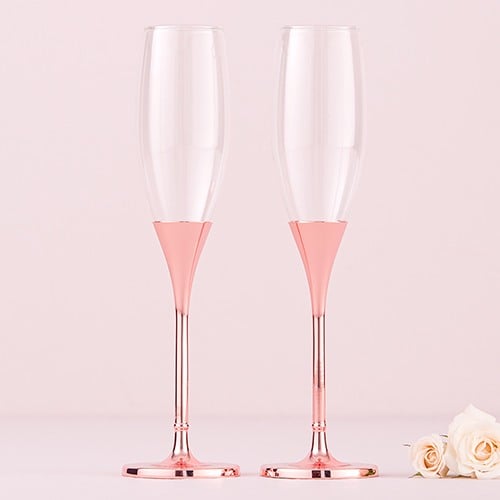 Personalized Rose Gold Toasting Flutes