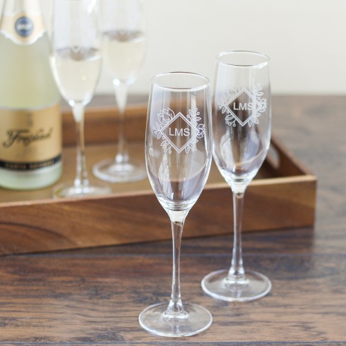 Personalized Champagne Flute Set