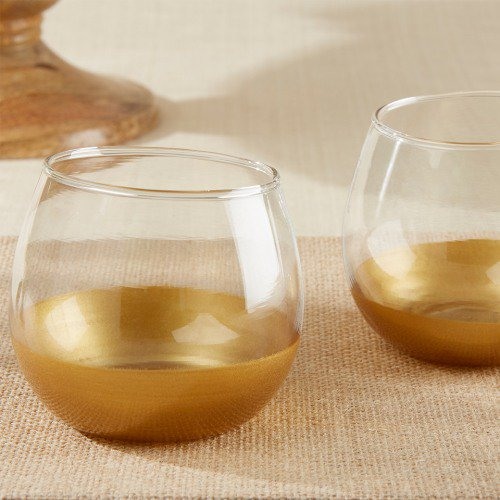 Gold Dipped Glass Party Votive Holder