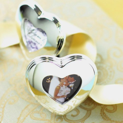 Silver Heart Shaped Wedding Picture Frames