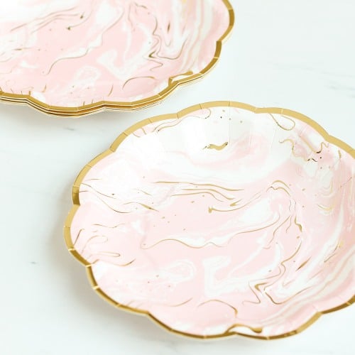 Pink Marble Plates