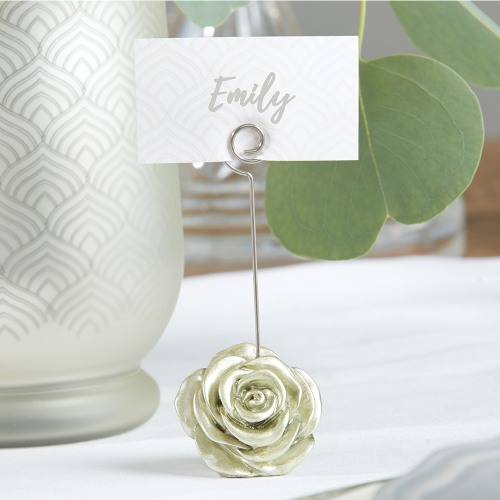 Light Gold Rose Place Card Holders