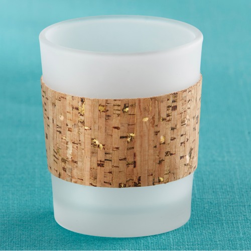 Gold Flecked Cork Wrapped Tealight Holder