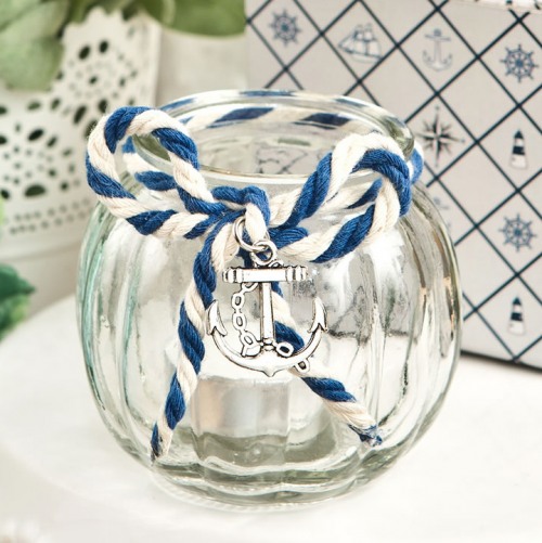 Nautical Glass Tea Light Holder