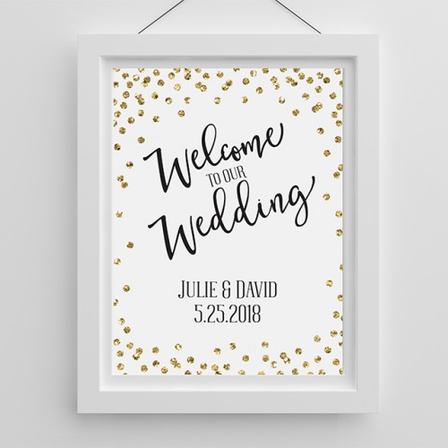 Personalized Gold Glitter Welcome Poster